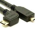 Right Angle Mini to Micro HDMI Cable