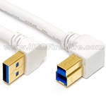 USB 3 Up A to Left B <br> (White Cable)