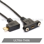 USB 2 Right Micro-B to <br> Panel Mount Ultra Thin