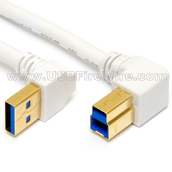 USB 3 Up A to Left B <br> (White Cable)